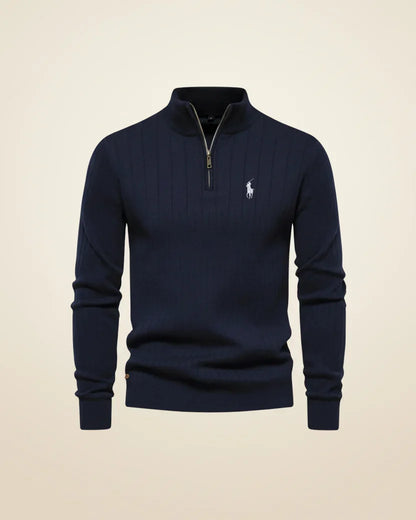 RL Textured Zip-Neck Knit